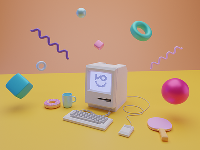 3D Retro Macintosh