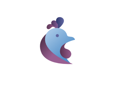 Blue Rooster app blue design gradient logo purple rooster