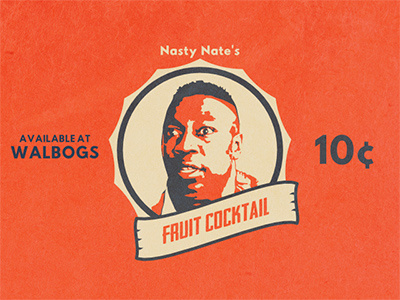 Nasty Nate's Fruit Cocktail Retro ad blue movie orange retro vintage