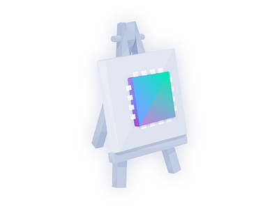 Art + Technology easle gradient low poly lowpoly