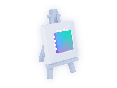 Art + Technology easle gradient low poly lowpoly