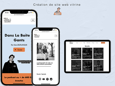site vitrine podcast "Dans La Boite à Gants" design graphic design siteweb ui ux webdesign webmarketing website