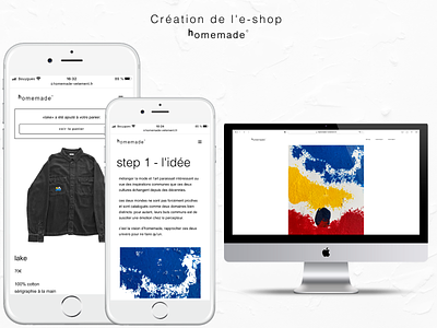 e-shop marque indépendante de vêtements "homemade" branding design graphic design illustration logo siteweb ui webdesign website