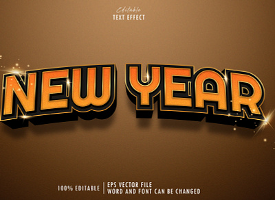 Text Effect New Year Gold app branding design icon illustration logo text effect ui ux vector
