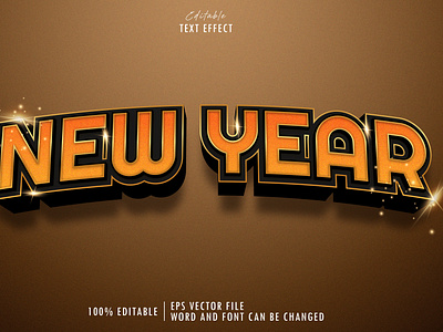Text Effect New Year Gold