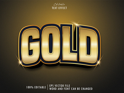 Gold chrome color text effect premium