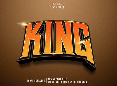 King gold text effect premium three dimensional