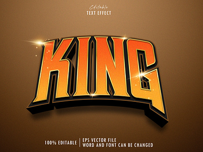 King gold text effect premium