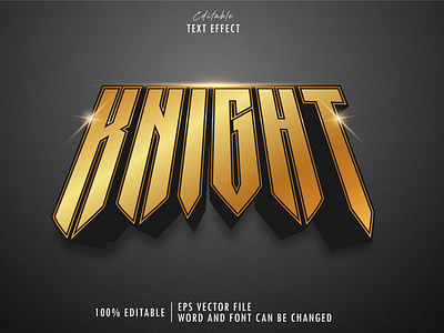 Knight gold text effect premium