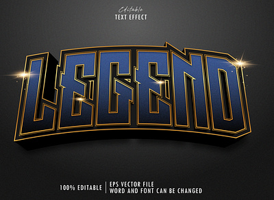 Legend gold text effect premium three dimensional