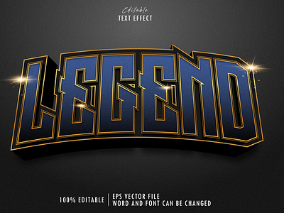 Legend gold text effect premium