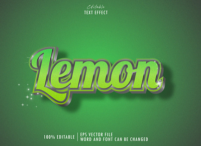 Lemon text effect premium three dimensional
