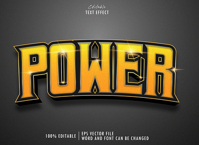 Power Text Effect Premium three dimensional