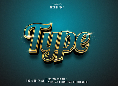 Type Gold Text Effect Premium three dimensional