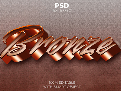 Bronze 3d editable text effect Premium Psd illustration