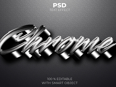 Chrome blink editable text effect Premium Psd illustration