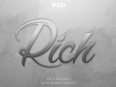 Chrome rich editable text effect Premium Psd illustration