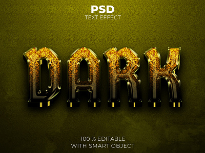 Dark 3D editable text effect Premium Psd