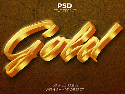 Gold texture editable text effect Premium Psd illustration