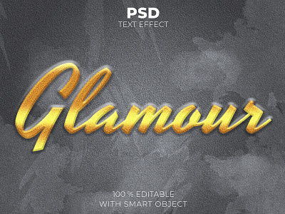 Golden glamour editable text effect Premium Psd illustration