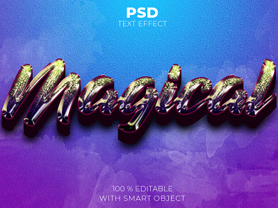 Magical 3d editable text effect Premium Psd illustration