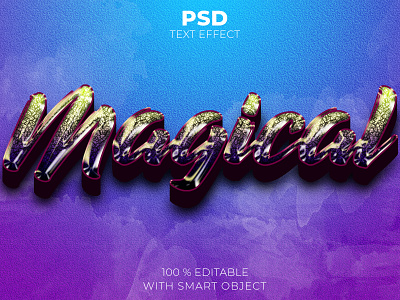 Magical 3d editable text effect Premium Psd