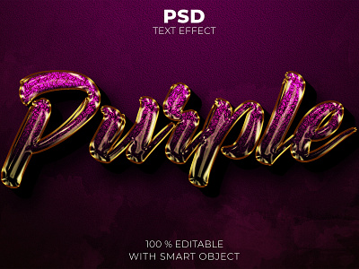 Purple 3d editable text effect Premium Psd illustration