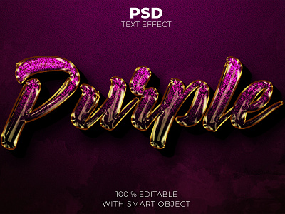 Purple 3d editable text effect Premium Psd