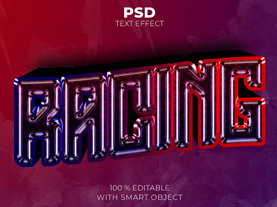 Racing 3d editable text effect Premium Psd illustration