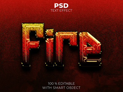 Red fire 3d editable text effect Premium Psd illustration