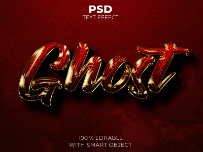 Red ghost 3d editable text effect Premium Psd illustration