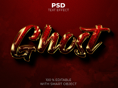 Red ghost 3d editable text effect Premium Psd