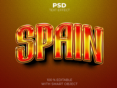 Spain 3d editable text effect Premium Psd illustration