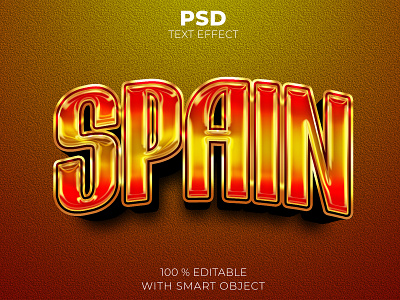 Spain 3d editable text effect Premium Psd