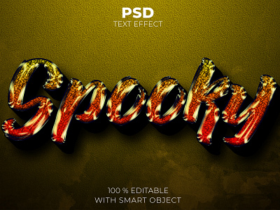 Spooky 3d editable text effect Premium Psd