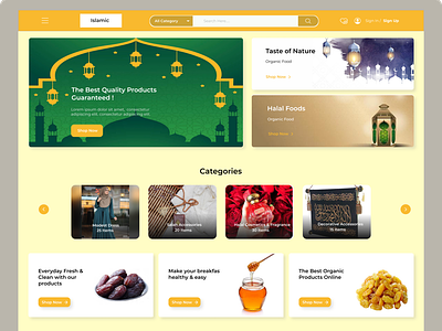 Islamic Product Website design e commerce islamic product landing page ui uiux web design