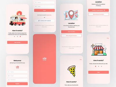 School Project - Food Delivery App deliveryapp figma foodapp foodapplication fooddelivery schoolproject uidesign uxdesign