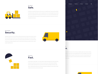 Crate Full Page building forklifts gradient illustration landing landing page one page truck