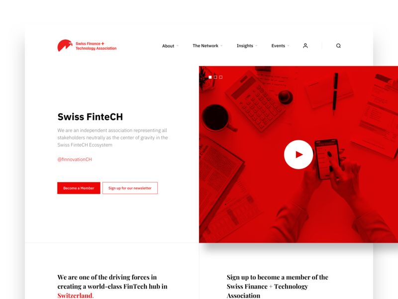 Swiss Fintech Website design landing page ui ux web