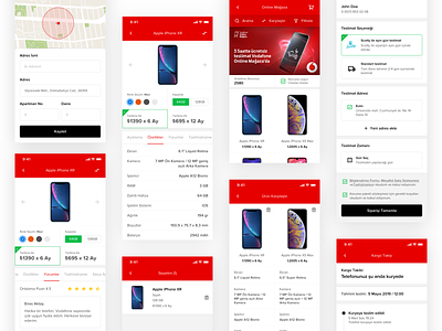 Vodafone Designathon 2019 🥉🏆 3rd Winner (E-Shop Mobile) app application checkout compare design ecommerce ios map mobile ui ux