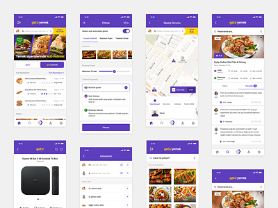 Getir UX/UI Case Study app design filter map product detail redesign restaurant restaurant detail search ui ux