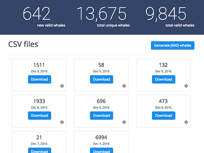 Whales Manager dashboard ui ux