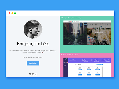 Portfolio Bonjour 2017 🚀 pastel colors portfolio ui