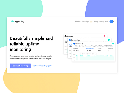 Hyperping - Landing page landing page monitoring uptime