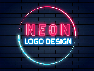 Neon Logo Design 3d animation branding graphic design light logo logo design minimal logo modern logo motion graphics neon neon logo neon logo design ui