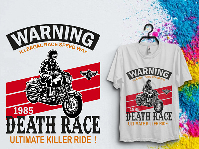 Death race/Biker t shirt design appreal design biker branding christmas t shirt design design deth race graphic design illustration pod print design tshirt vector