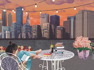 Summer Reads NYC collage collageart editorial editorial illustration illustration photomontage