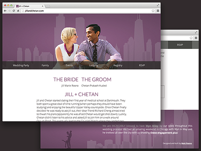 Jill + Chetan chicago parallax website wedding