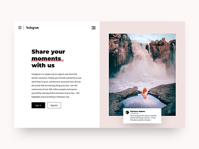 Daily UI #003 - Landing page Instagram 003 animation dailyui instagram landing landingpage load page social travel ui webdesign