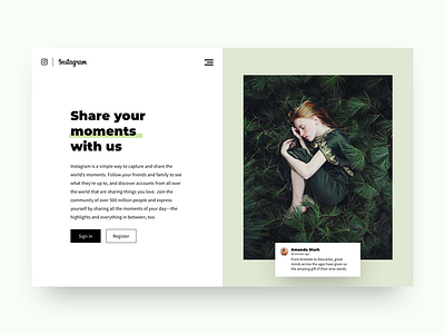 Daily UI #003 - Landing page Instagram